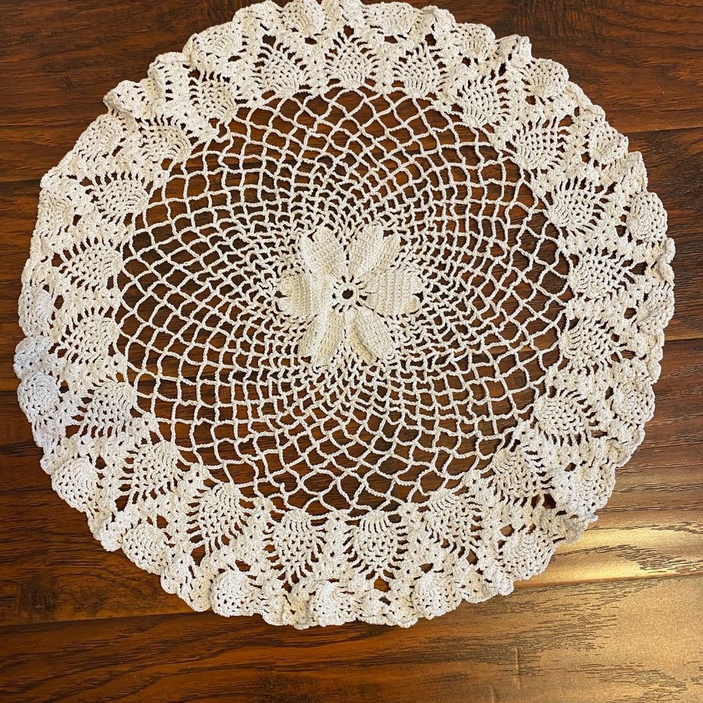 A Beautiful Handmade Flower Design Doily - Picture 4 of 4